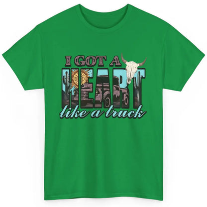 Retro Desert Bull Skull I Got A Heart Like A Truck Western Classic Unisex T-Shirt