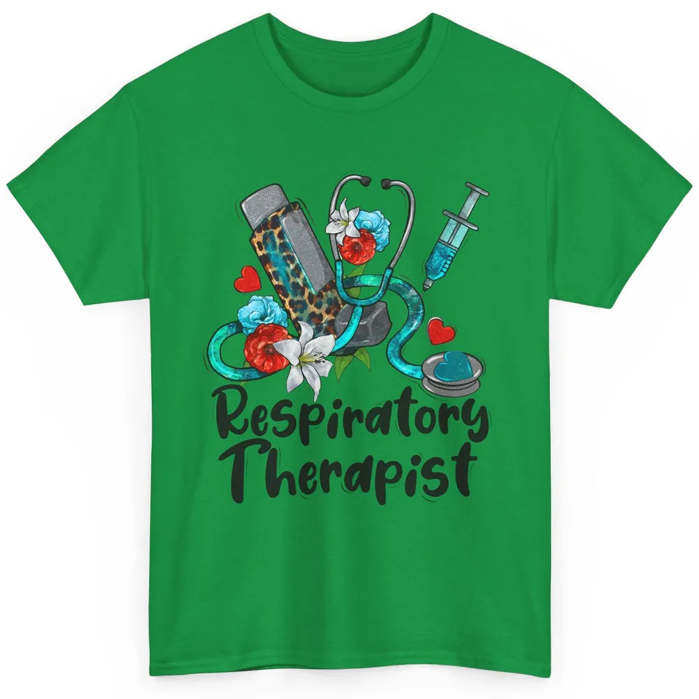 Respiratory Therapist Leopard Stethoscope Western Country RT Classic Unisex T-Shirt