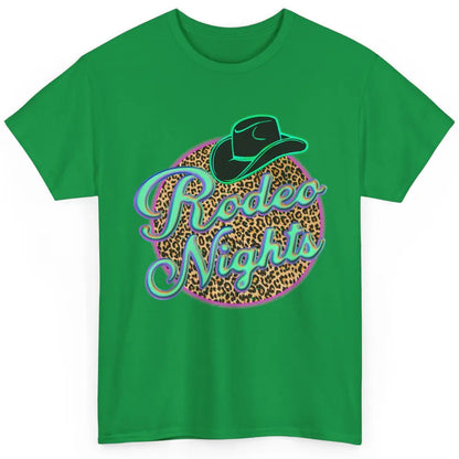 Retro Leopard Cowboy Hat Rodeo Night Western Country Cowgirl Classic Unisex T-Shirt