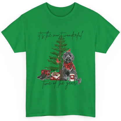 Black Golden Labradoodle Christmas Tree Most Wonderful Time Classic Unisex T-Shirt