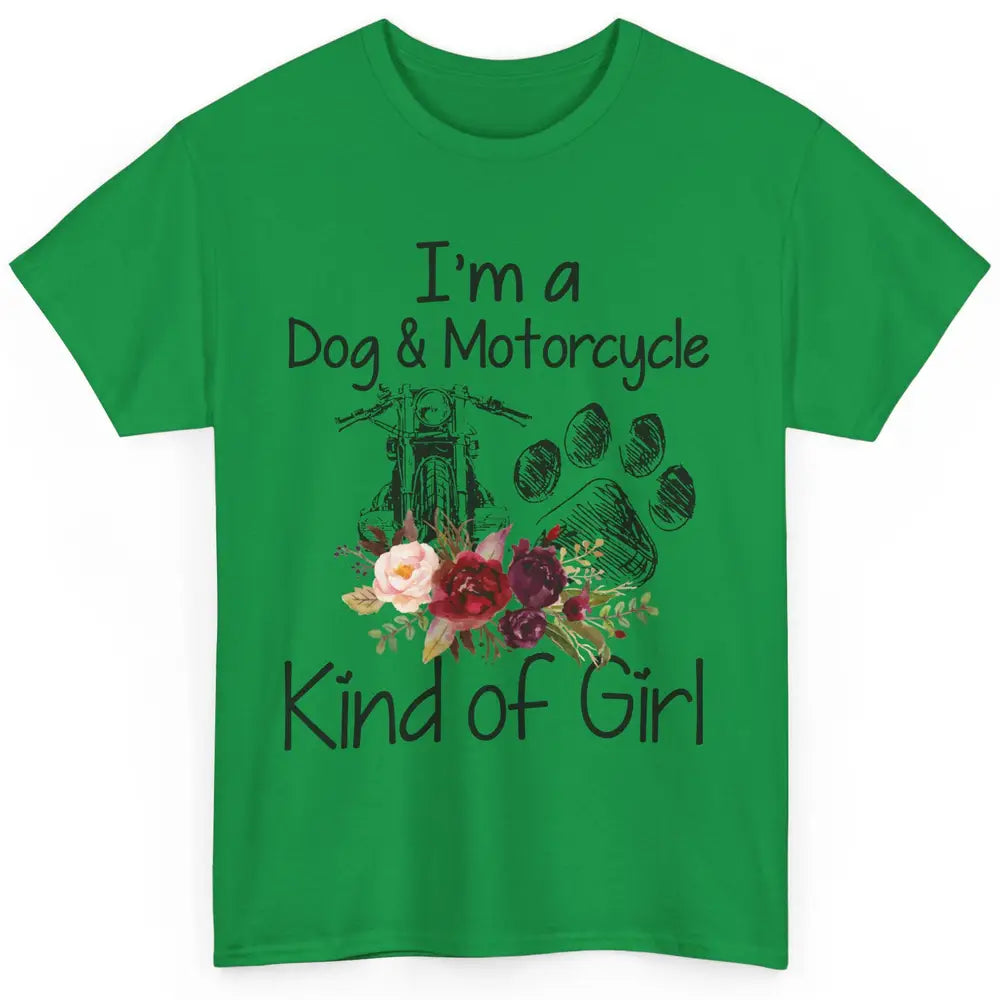 Retro Floral Motorbike I'm Dog Motorcycle Kinda Girl Dog Mom Classic Unisex T-Shirt