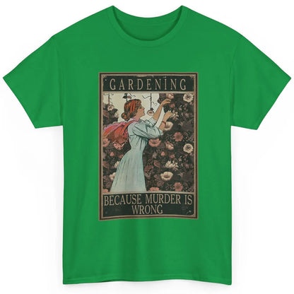 Retro Plant Mom Gardening Because Murder Is Wrong Gardener Classic Unisex T-Shirt