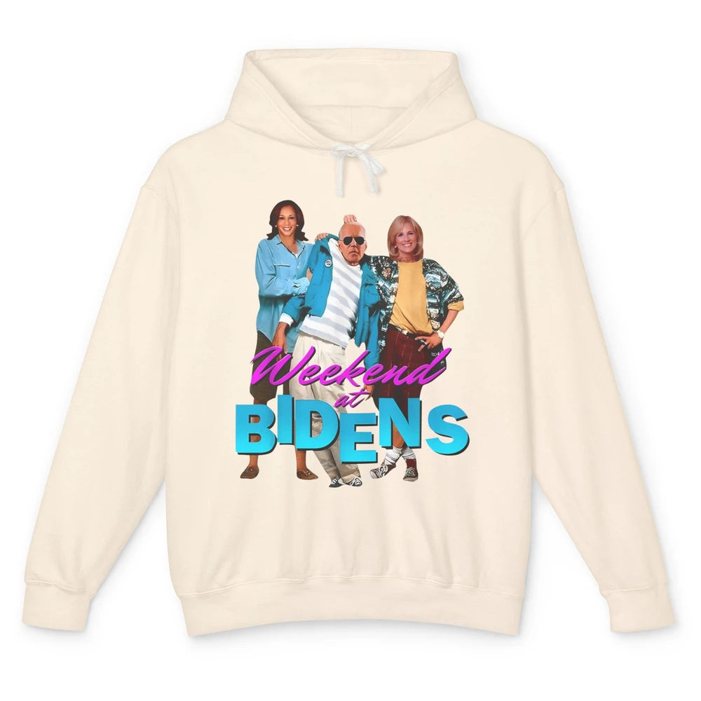 Weekend At Biden's Funny Joe Biden Anti Liberals Anti Biden Unisex Lightweight Hoodie