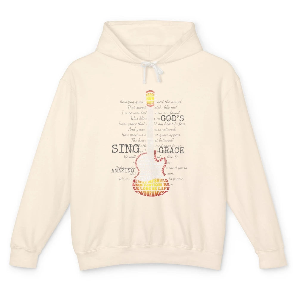 Christian Band Amazing Guitar Grace Guitarist Retro Jesus Unisex Lightweight Hoodie