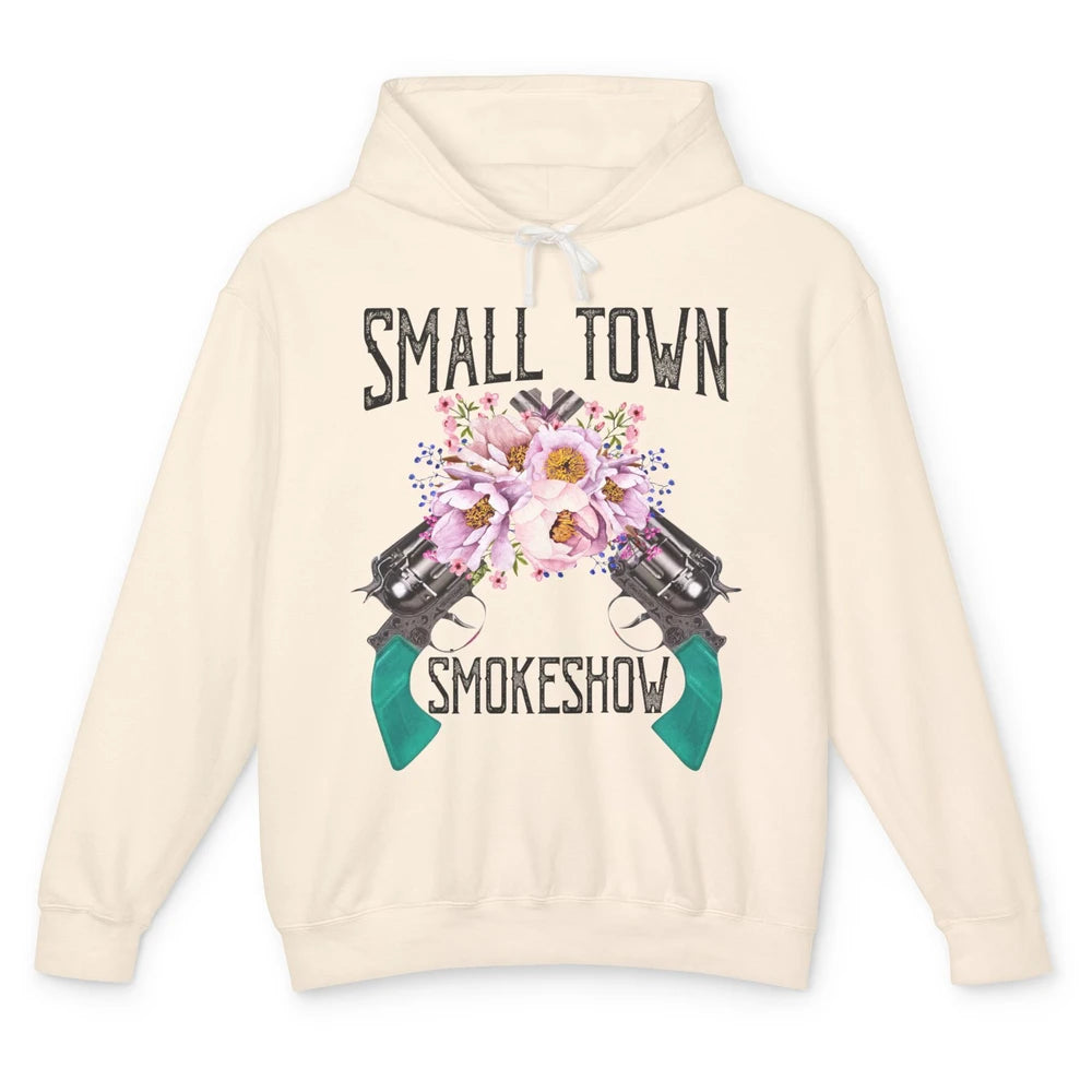 Retro Floral Cowgirl Small Town Smokeshow Western Country Unisex Lightweight Hoodie
