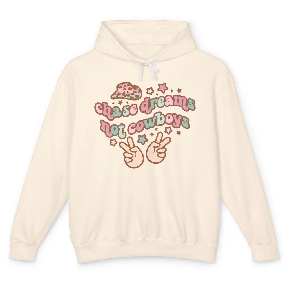 Retro Chase Dreams Not Cowboys Groovy Hippie Western Country Unisex Lightweight Hoodie