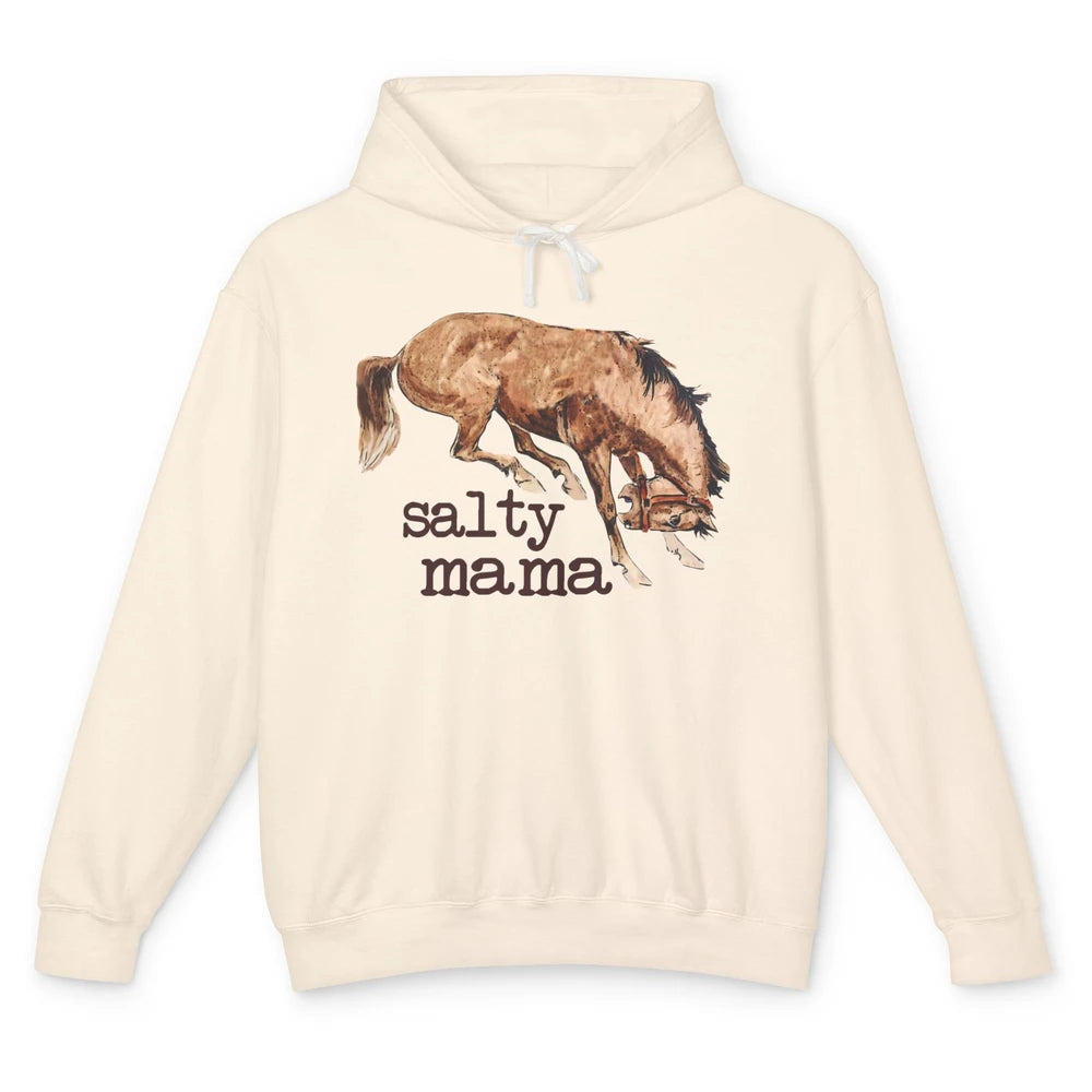 Retro Cowgirl Salty Mama Horse Lovers Western Country Cowboy Unisex Lightweight Hoodie
