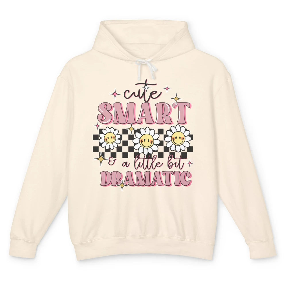 Retro Groovy Cute Smart & A Little Bit Dramatic Cute Girl Unisex Lightweight Hoodie
