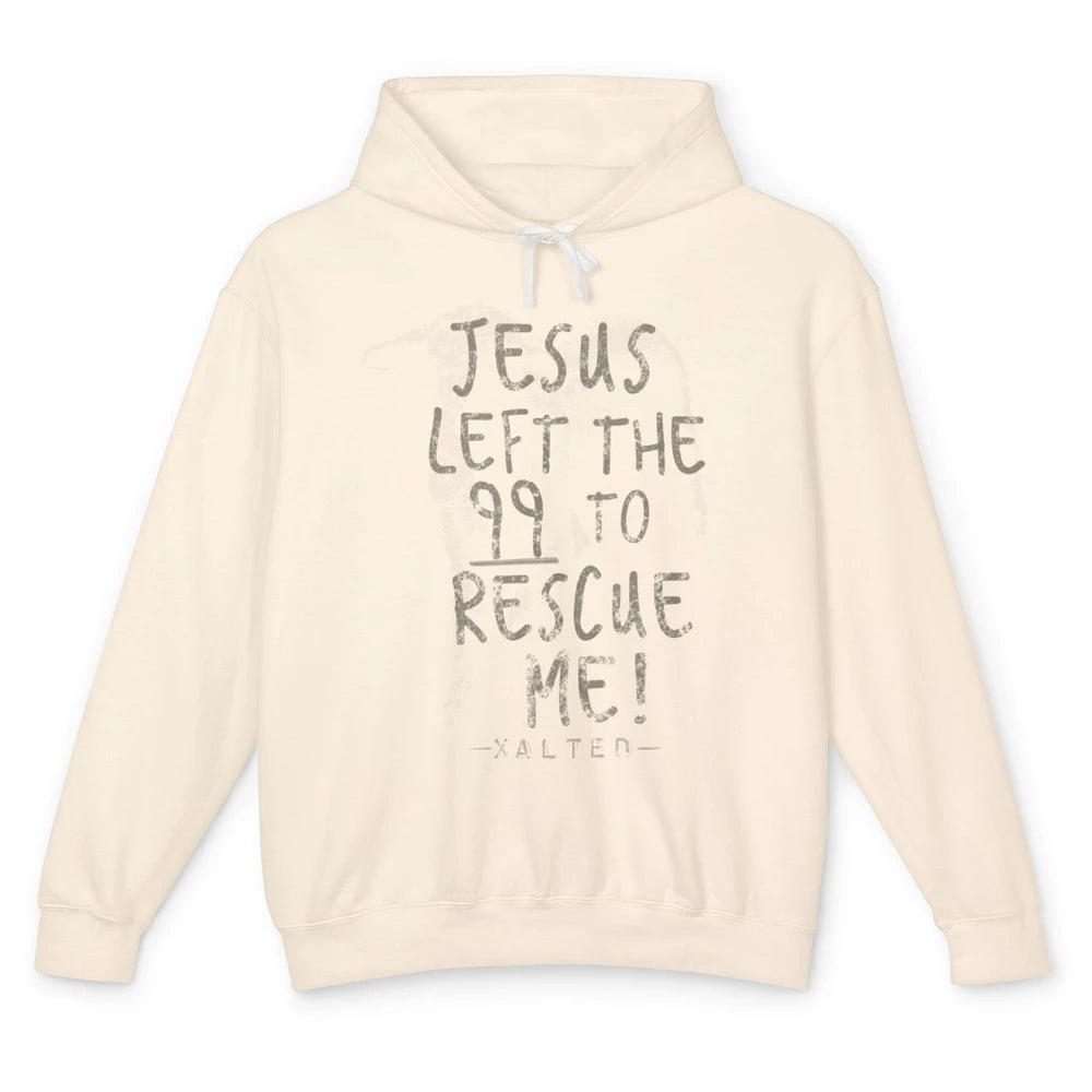 Retro He Left The 99 Rescue Me Christian Jesus Lamb Bible Unisex Lightweight Hoodie
