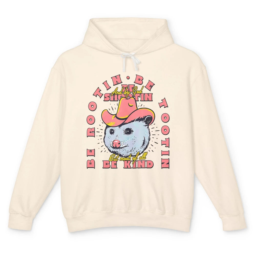 Opossum Be Rootin Tootin Funny Raccoon Street Wild Animal Unisex Lightweight Hoodie