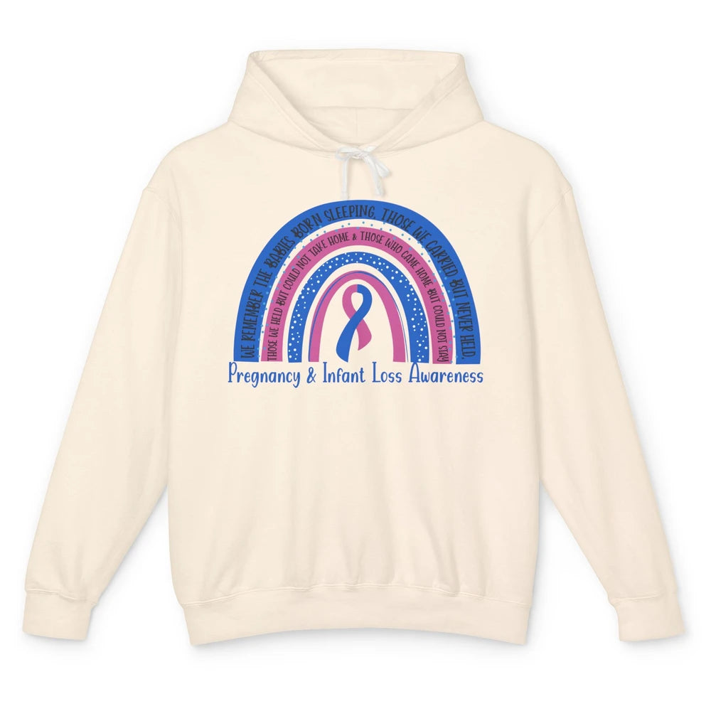 Pregnancy Infant Loss Awareness Rainbow Remember The Babies Unisex Lightweight Hoodie