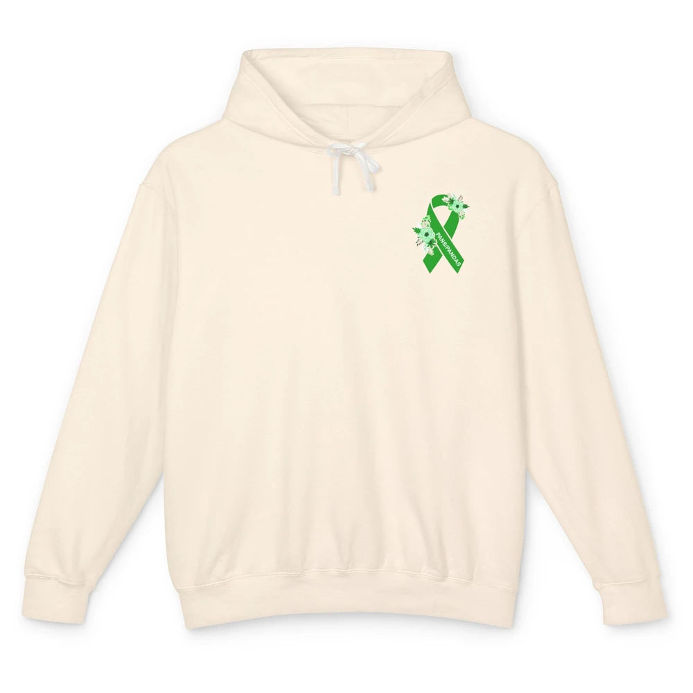 PANS/PANDAS Awareness Floral Green Ribbon Pans Disease Unisex Lightweight Hoodie