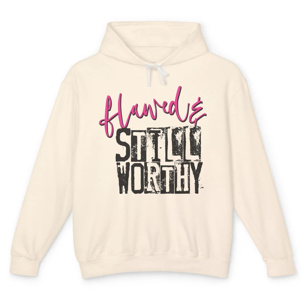 Retro Flawed But Still Worthy Bible Christian Religious Unisex Lightweight Hoodie