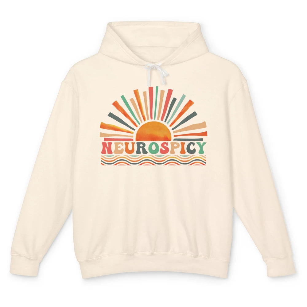 Retro Neurospicy Funny ADHD Neurodiversity Autism Awareness Unisex Lightweight Hoodie