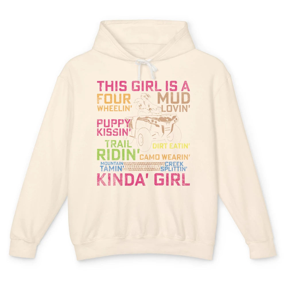 Retro Mud Quad Princess UTV ATV Rider 4 Wheel SXS Offroad Unisex Lightweight Hoodie