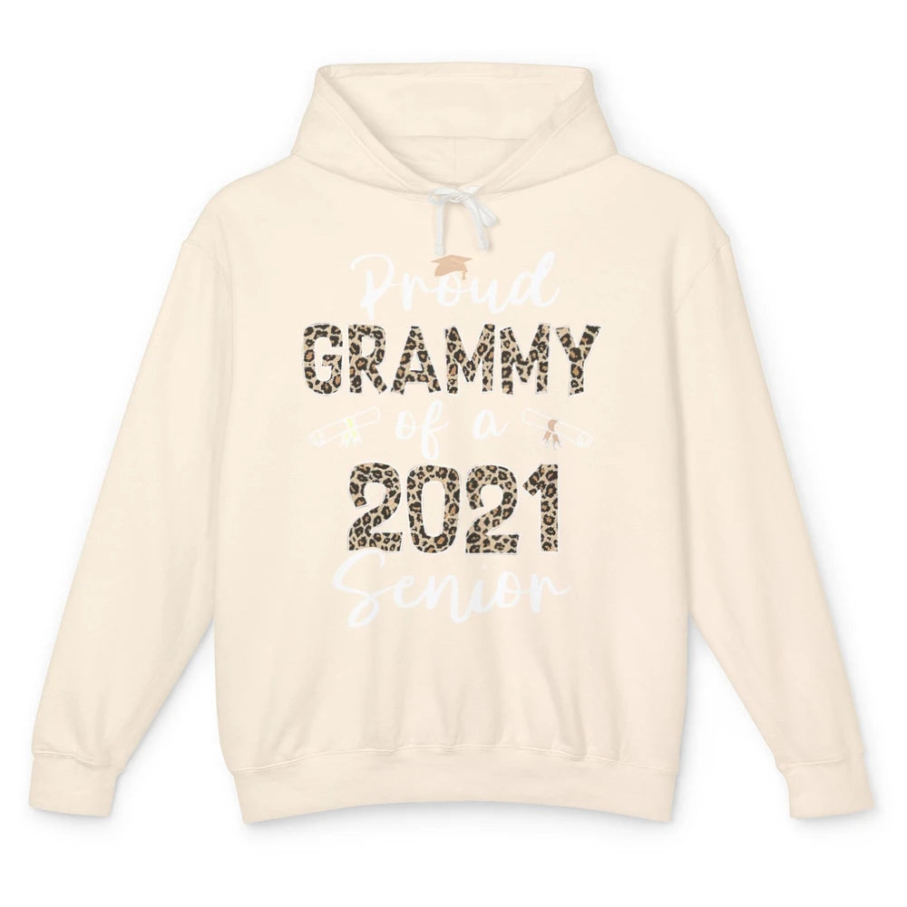Proud Grammy Of A 2021 Senior Senior 2021 Grad Party Leopard Unisex Lightweight Hoodie