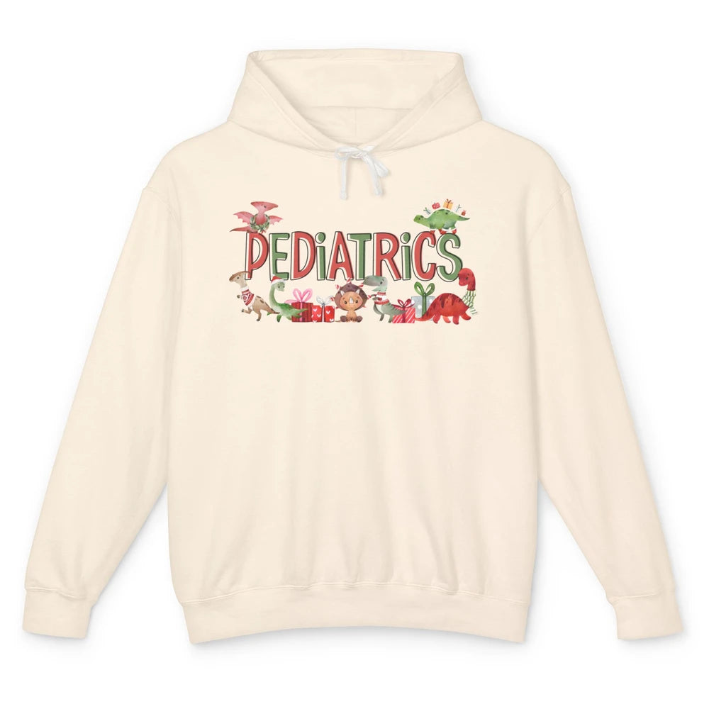 Pediatrics Christmas PEDS Nurse Dinosaur Xmas Physical Nurse Unisex Lightweight Hoodie