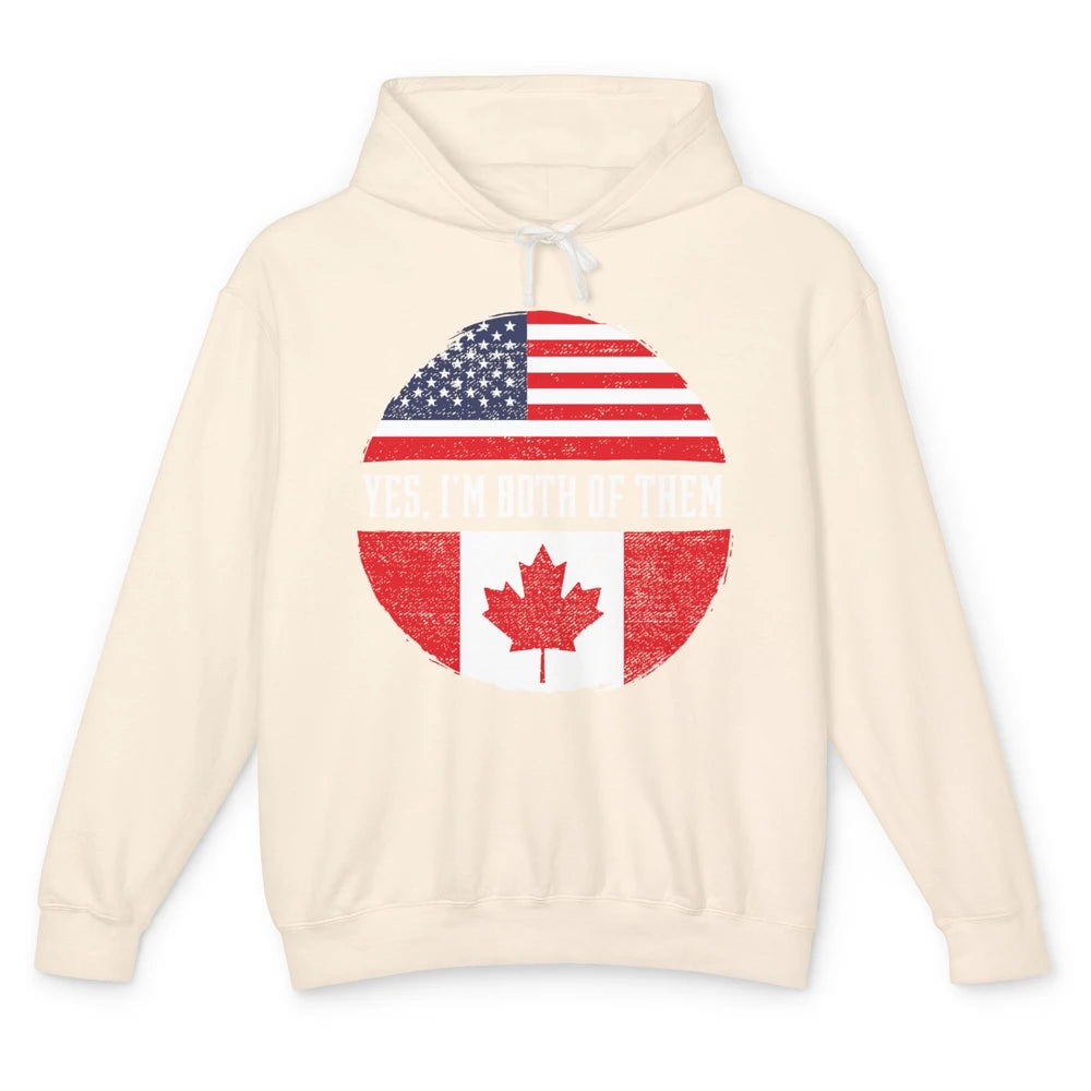 Proud American Canadian Yes I Am Both of Them Unisex Lightweight Hoodie