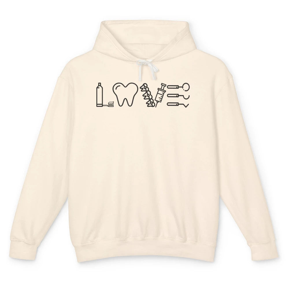 Retro Dental Hygienist Life Love Dental Tools Dentist Life Unisex Lightweight Hoodie