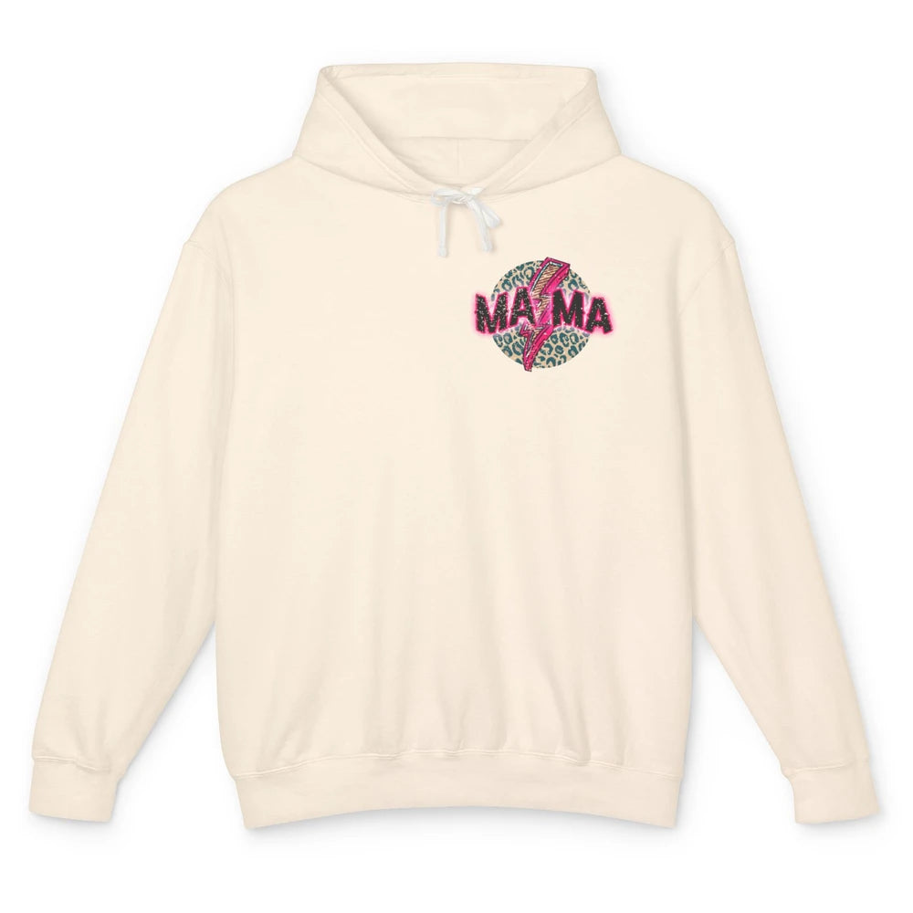 Retro Mama Leopard Pink Lightning Bolt Western Country Mama Unisex Lightweight Hoodie