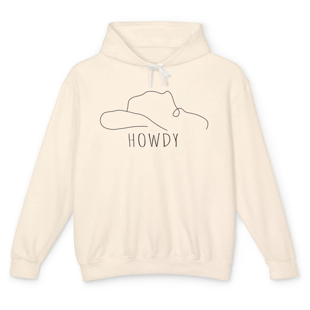 Retro Cowboy Hat Howdy Western Country Texas Cowgirls Gift Unisex Lightweight Hoodie