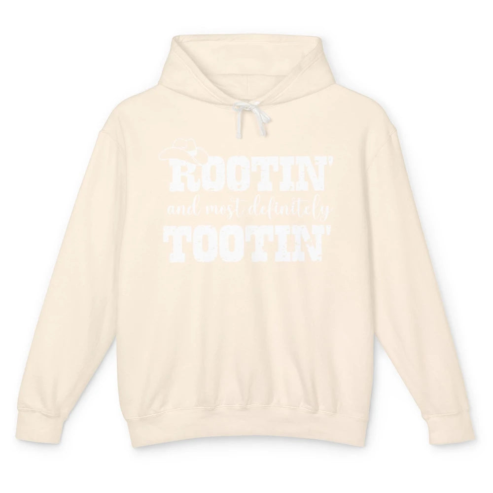 Funny Cowboy Baby Rooting Tooting New Dad And Baby Matching Unisex Lightweight Hoodie