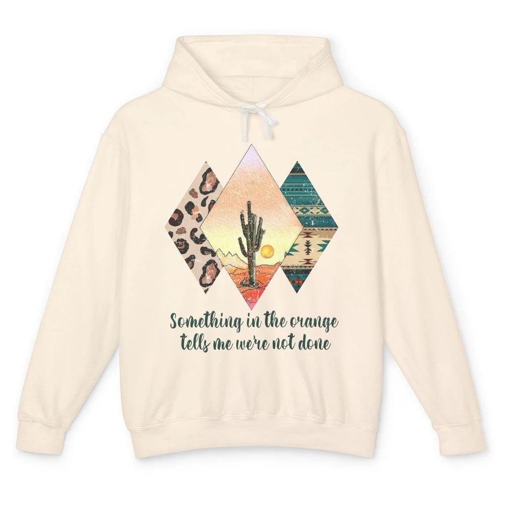Retro Leopard Something In The Orange Desert Cactus Western Unisex Lightweight Hoodie