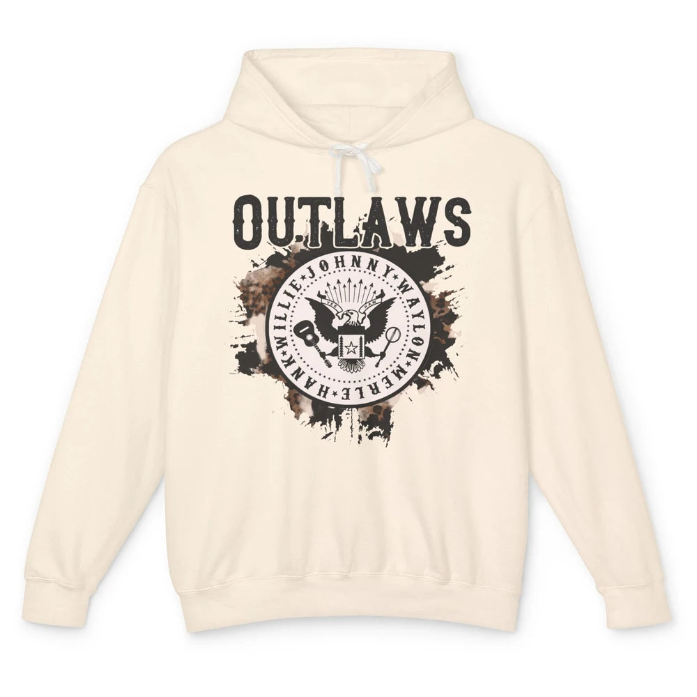 Retro Cowboy Bird Outlaws Western Country Music Cowgirl Unisex Lightweight Hoodie