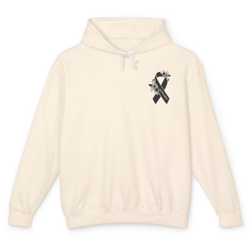 Narcolepsy Awareness Floral Black Ribbon Narcolepsy Support Unisex Lightweight Hoodie