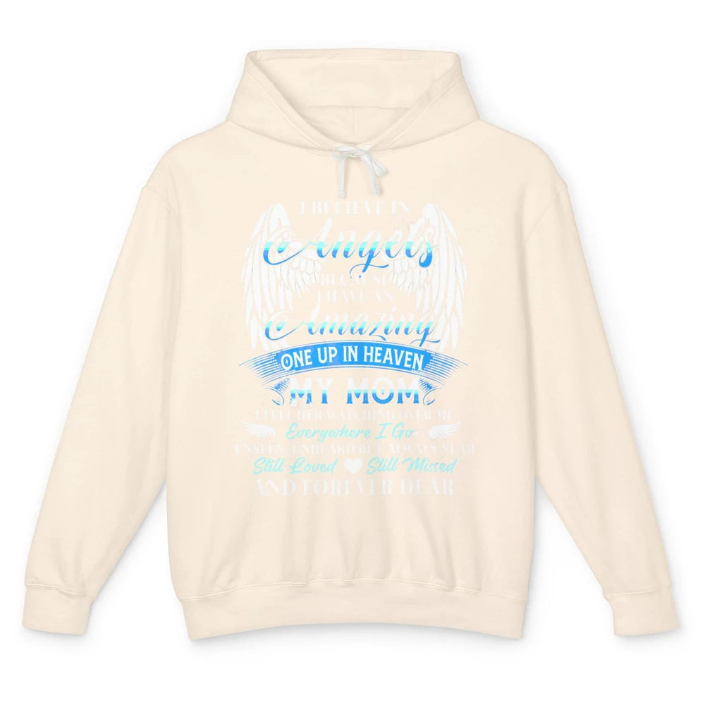 My Mom In Heaven Angel Wings Mother Memories Forever Love Unisex Lightweight Hoodie