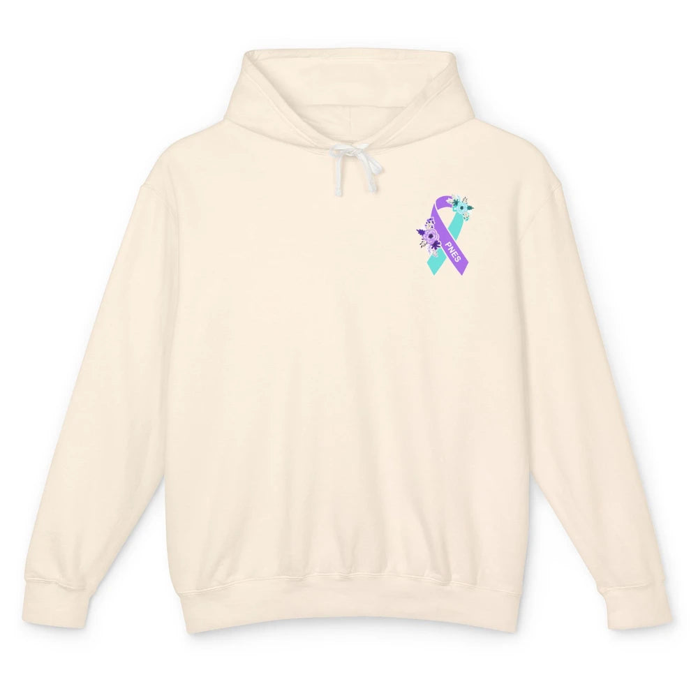 Psychogenic Non-epileptic Seizures PNES Purple Teal Ribbon Unisex Lightweight Hoodie