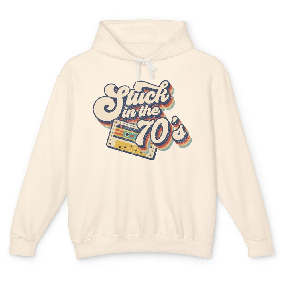 Retro Made In The 70s Stuck In The 70's 1970s Birthday Day Unisex Lightweight Hoodie