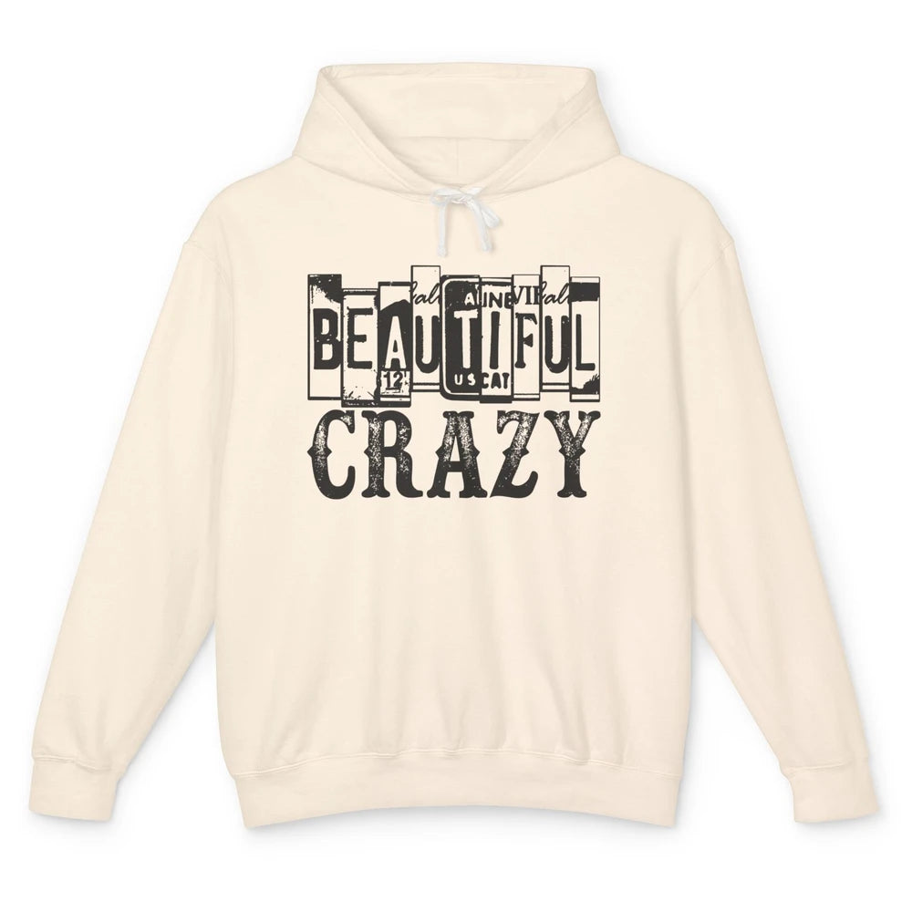 Retro Beautiful Crazy Western Cowgirl Country Music Lovers Unisex Lightweight Hoodie