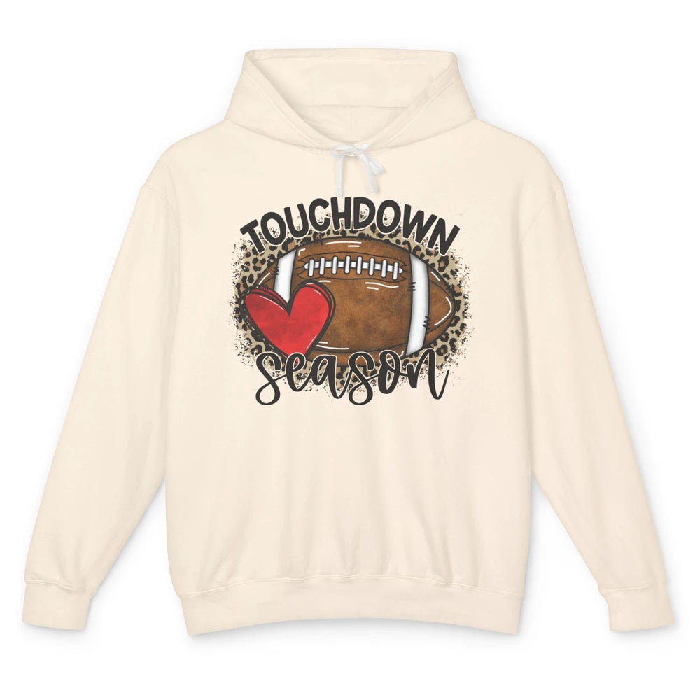 Retro Leopard Football Touchdown Season Football Player Gift Unisex Lightweight Hoodie