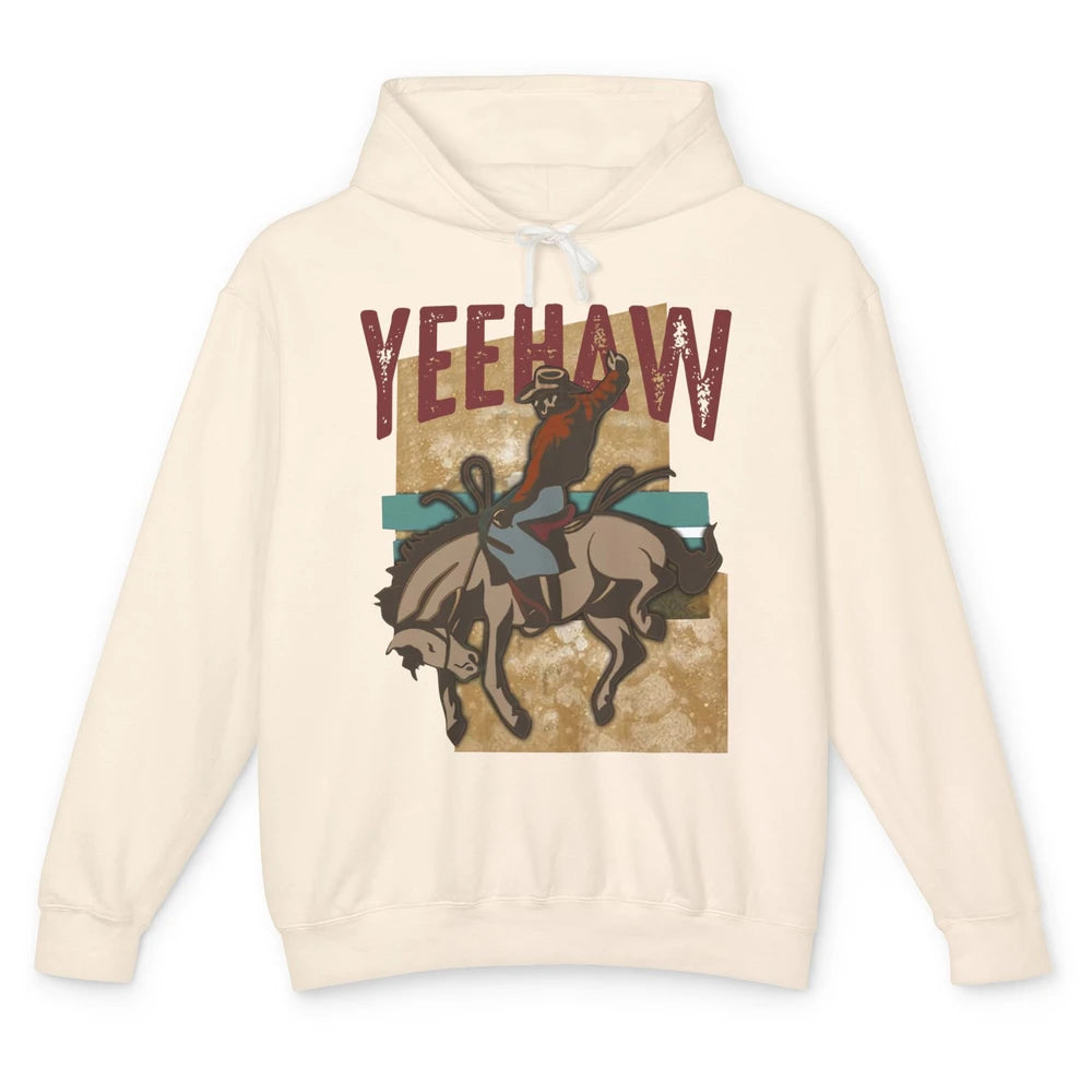 Retro Cowboy Yeehaw Western Country Cowgirl Rodeo Dad Gift Unisex Lightweight Hoodie