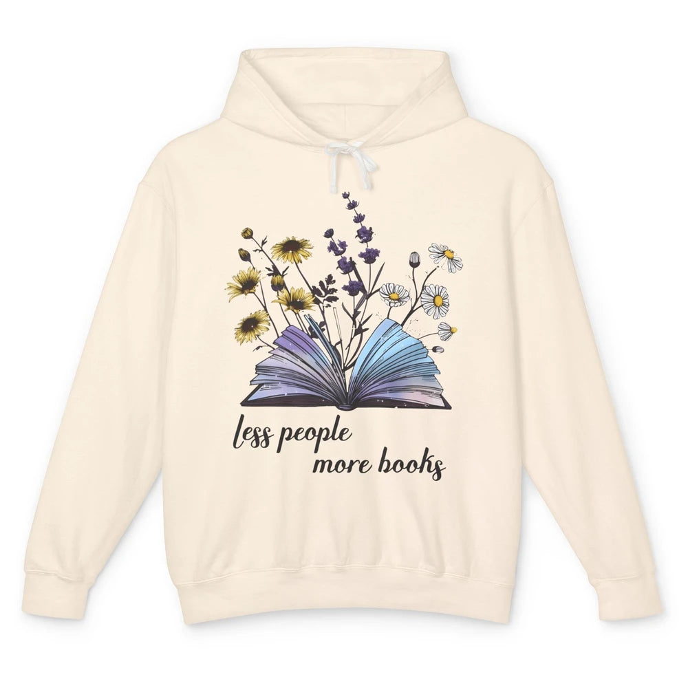 Aesthetic Less People More Books Literature Gothic Reader Unisex Lightweight Hoodie