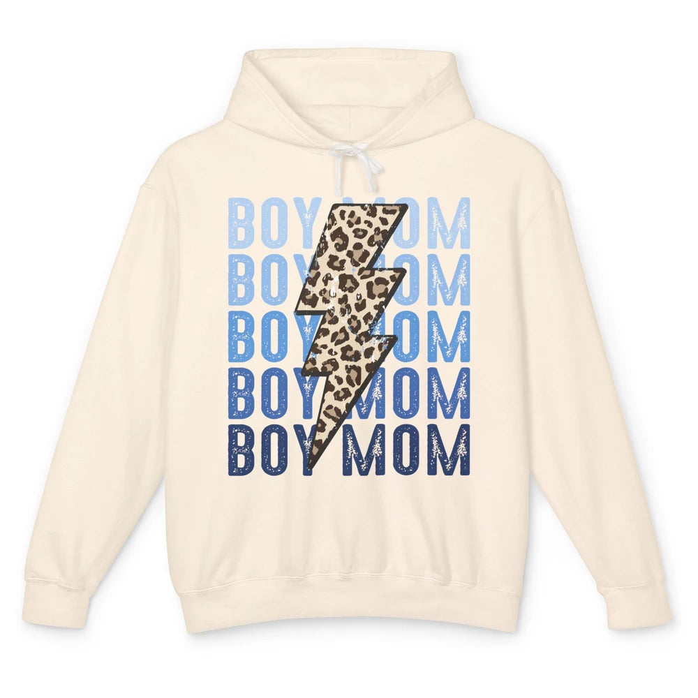 Retro Leopard Boy Mom Lightning Bolt Western Country Mama Unisex Lightweight Hoodie
