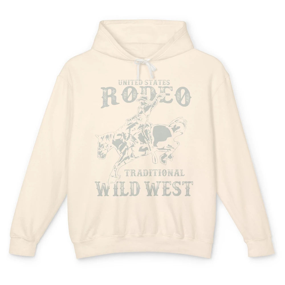 Retro Cowboy US Rodeo Traditional Wild West Western Cowgirl Unisex Lightweight Hoodie