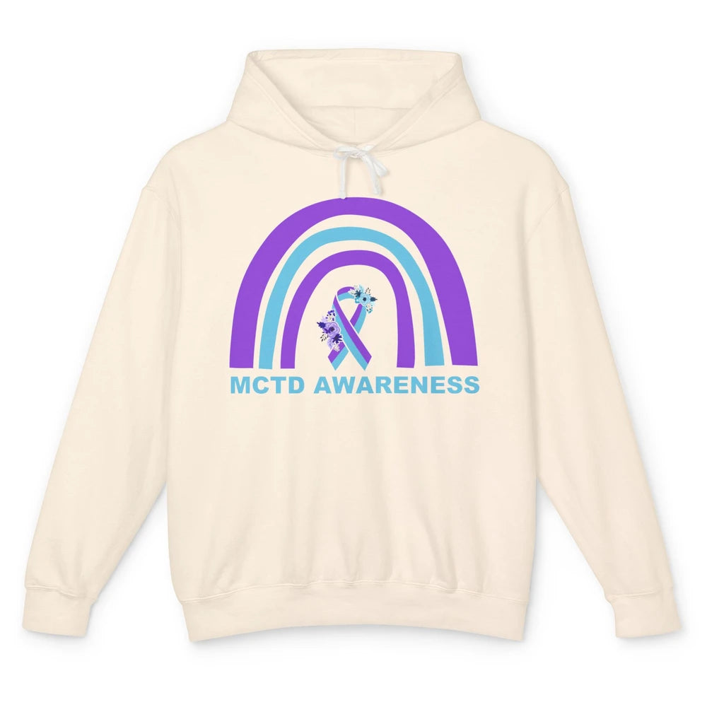 Mixed Connective Tissue Disease Awareness MCTD Floral Ribbon Unisex Lightweight Hoodie