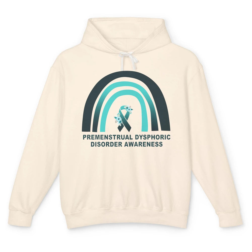 Premenstrual Dysphoric Disorder PMDD Awareness Rainbow Unisex Lightweight Hoodie