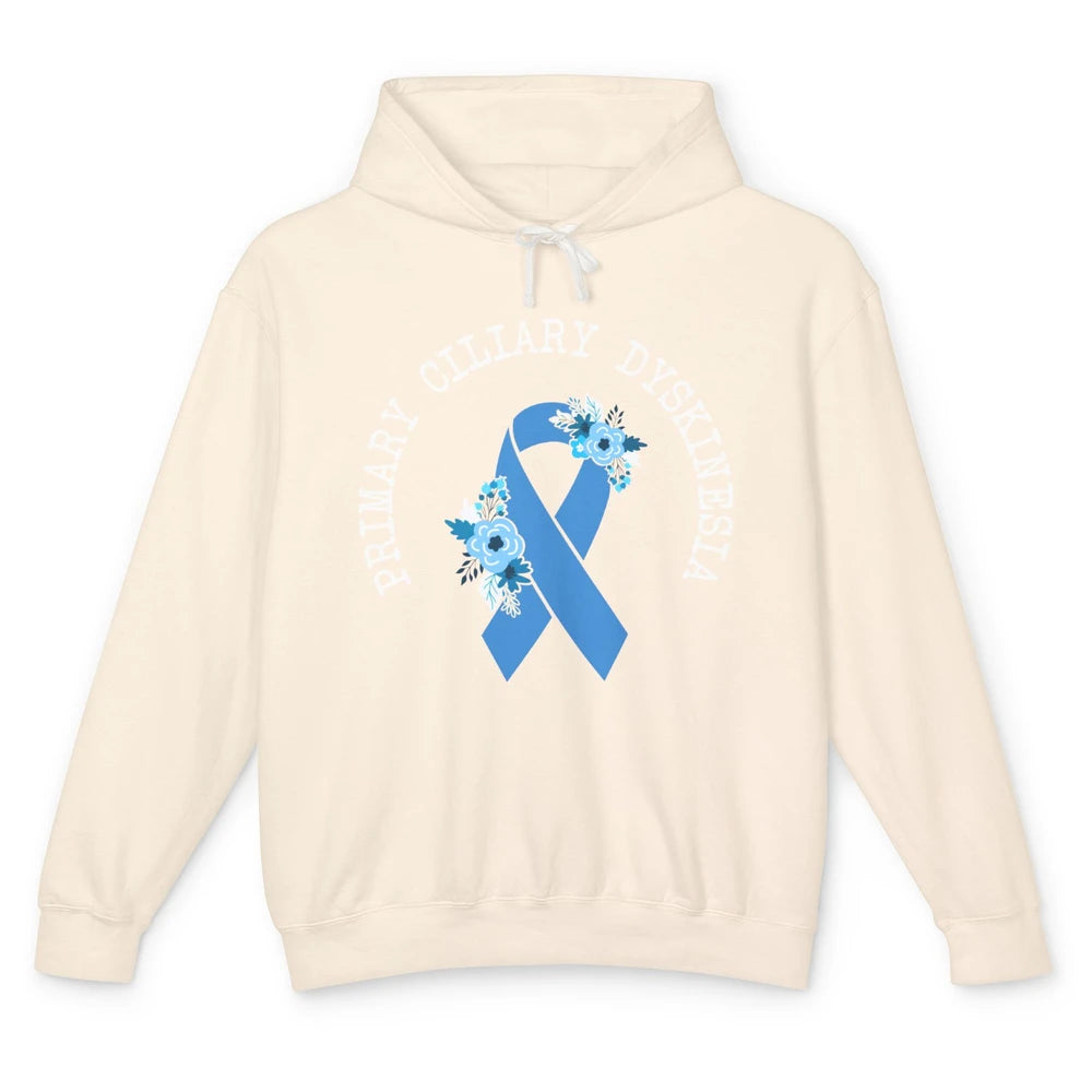 Primary Ciliary Dyskinesia Blue Ribbon Respiratory Diseases Unisex Lightweight Hoodie