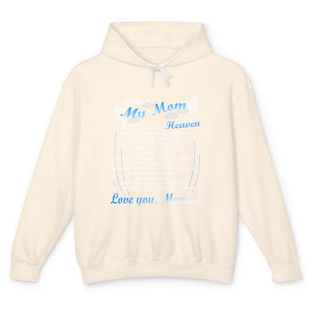 My Mom In Heaven Angel Wings Mother In Memories My Guardian Unisex Lightweight Hoodie