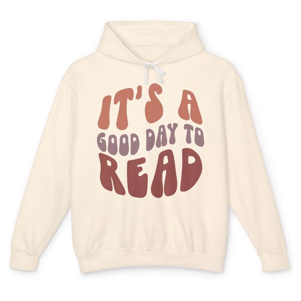 Retro It's A Good Day To Read Books Nerd Librarian Reading Unisex Lightweight Hoodie