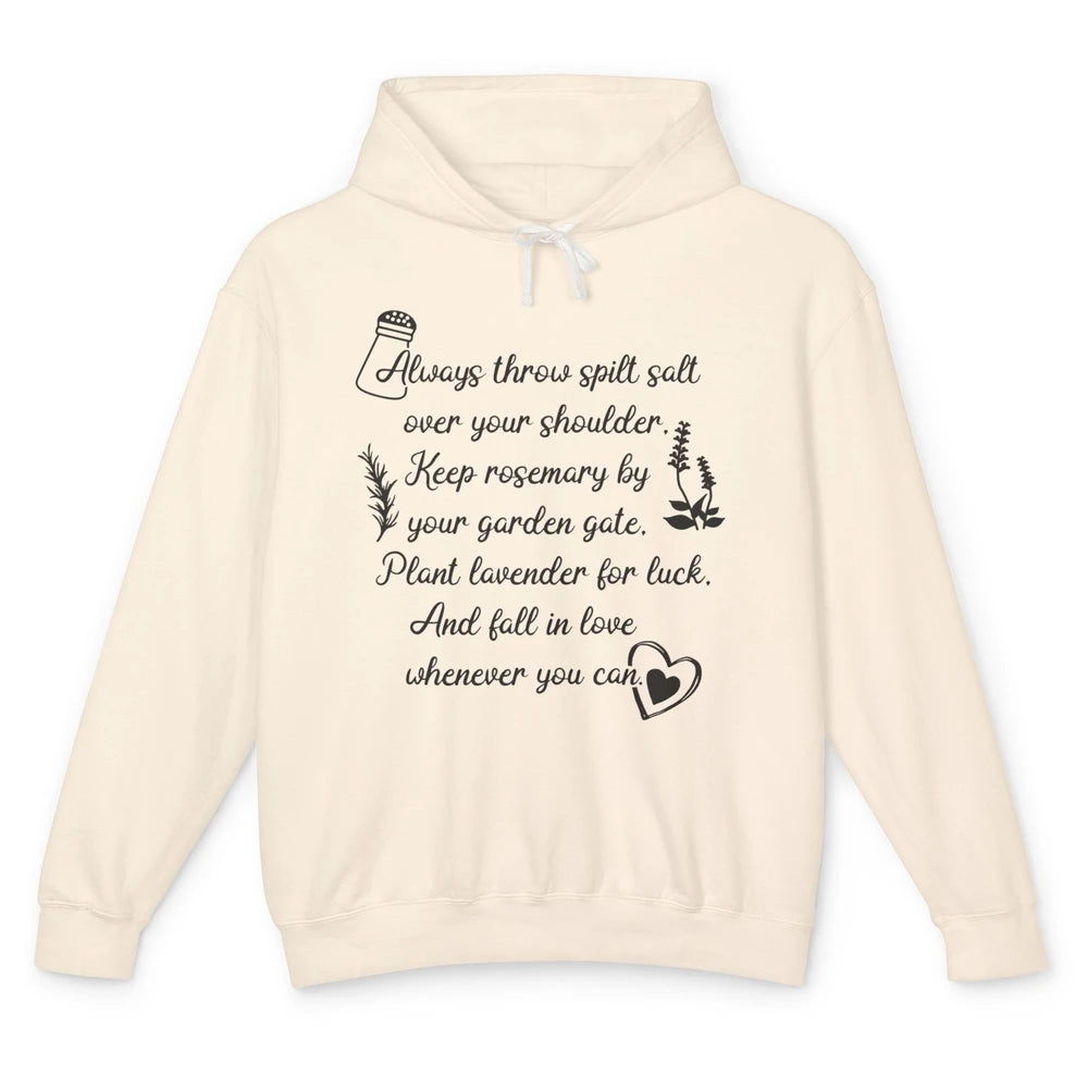 Practical Magic Witch Salt Rosemary Lavender Love Gardening Unisex Lightweight Hoodie