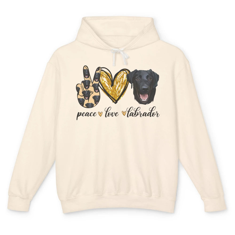 Peace Love Labrador Dog Black Labrador Retriever Dad Mom Unisex Lightweight Hoodie