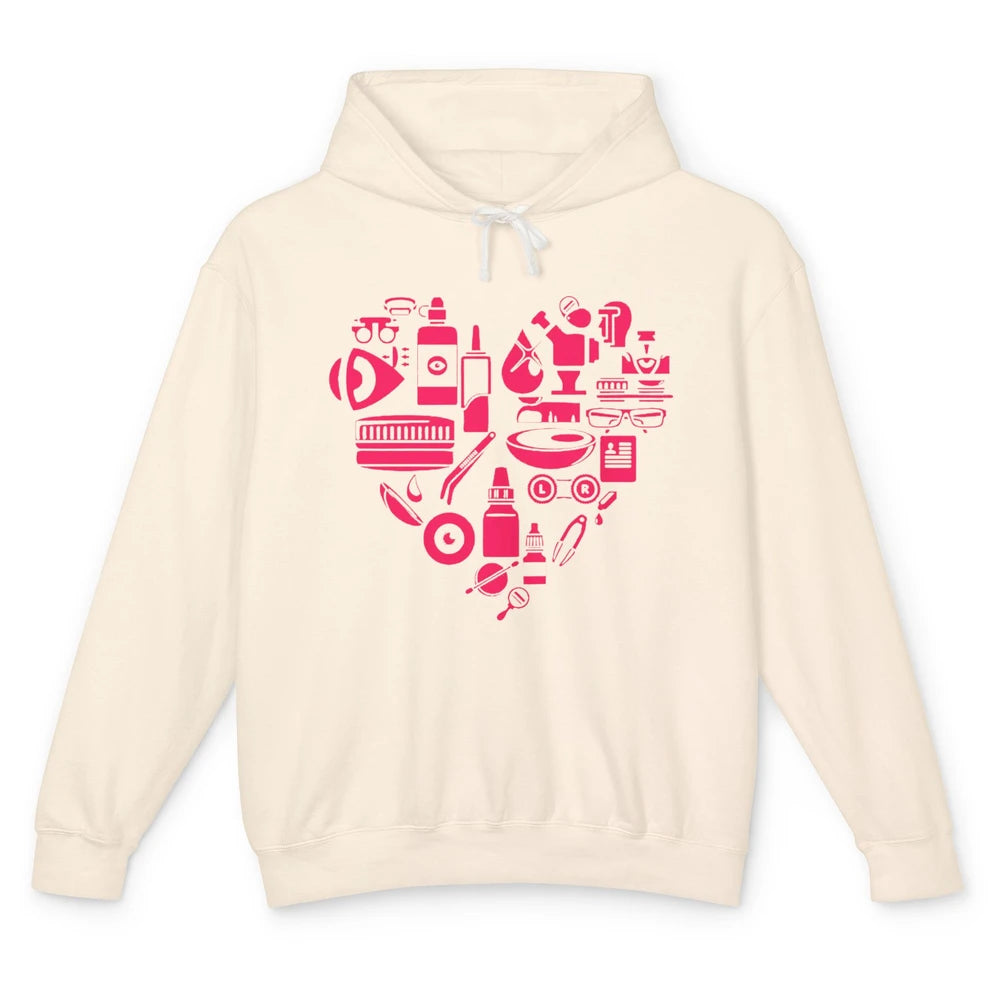 Optometrist Tools Heart Eye Doctor Optician Ophthalmic Tech Unisex Lightweight Hoodie