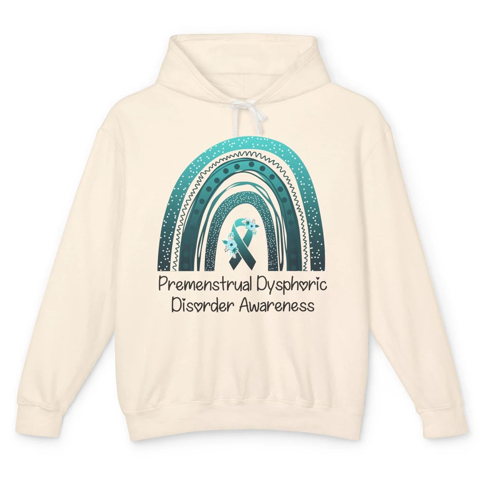 Premenstrual Dysphoric Disorder PMDD Awareness Rainbow Unisex Lightweight Hoodie