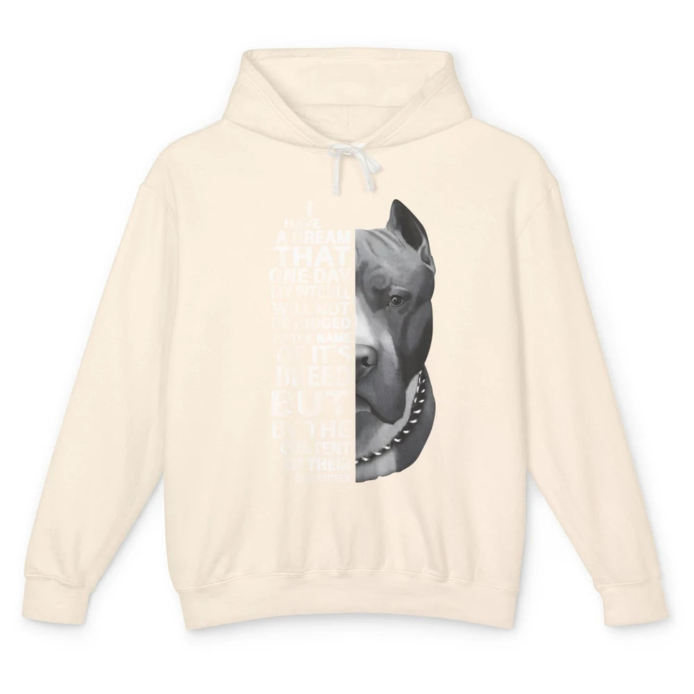 Pitbull Not Judged By The Name Of Its Breed Pittie Mom Dad Unisex Lightweight Hoodie