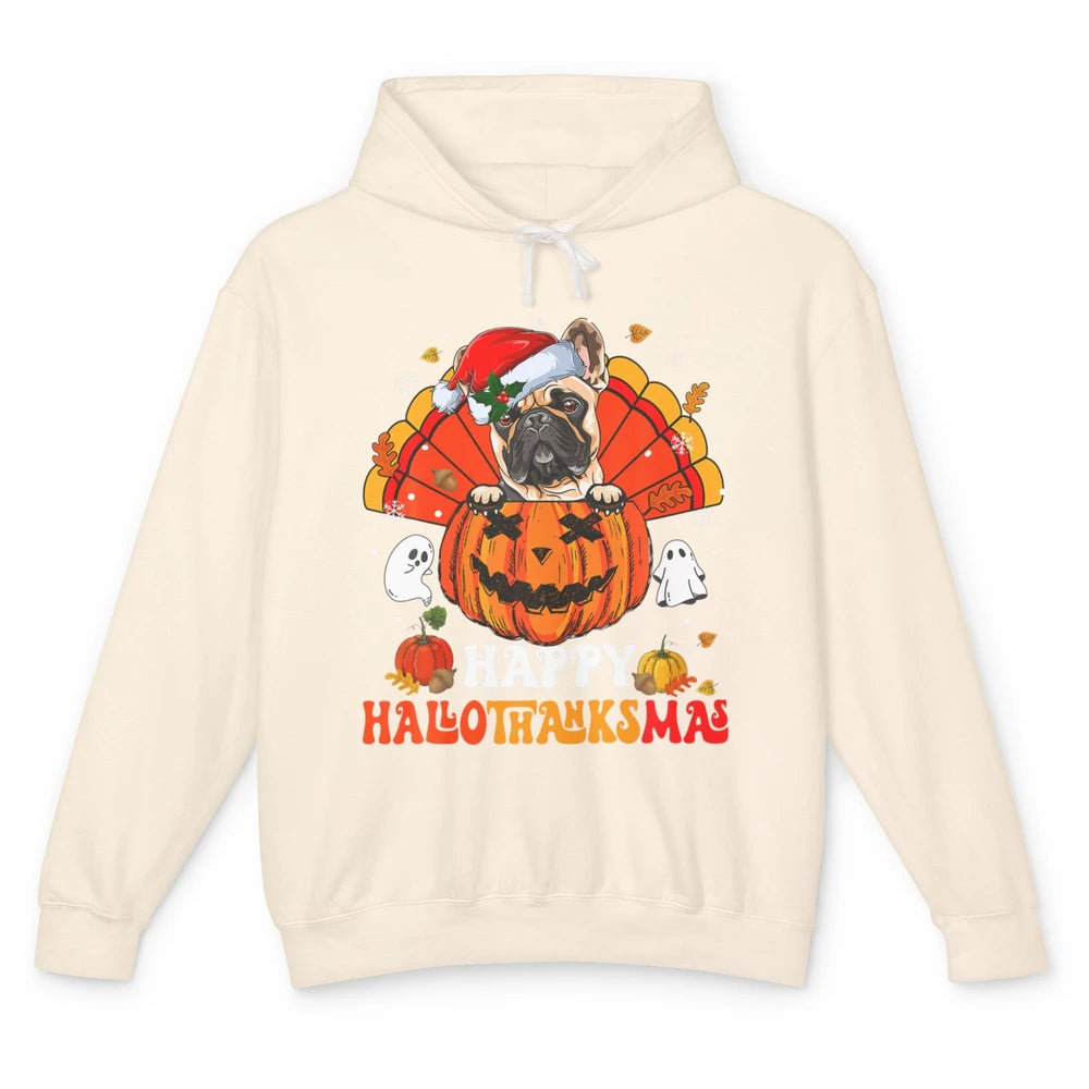 Mummy French Bulldog Dog Witch Happy Halloween Spooky Season Unisex Lightweight Hoodie