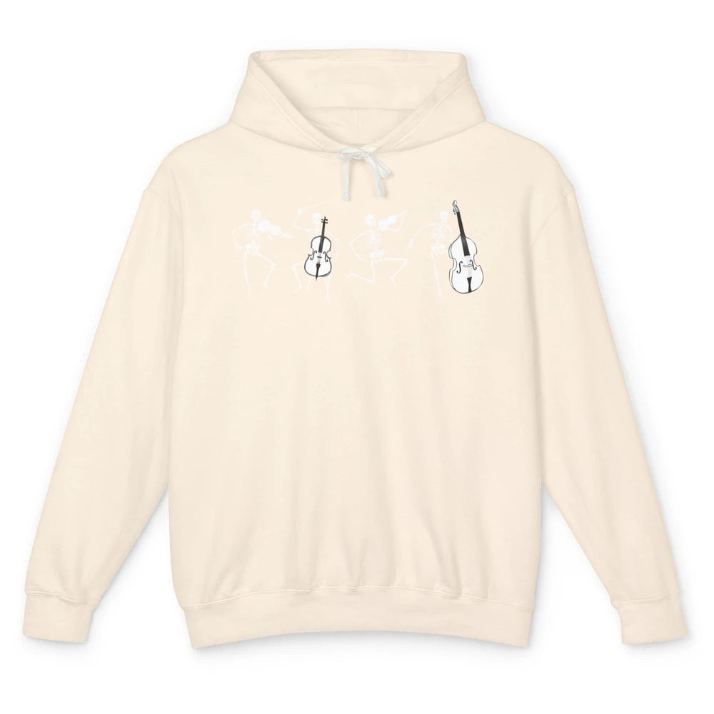 Skeleton Orchestra Musician Spooky Orchestra Violin Players Unisex Lightweight Hoodie